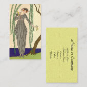 Frau in Gray Taffeta Gown Visitenkarte (Vorne/Hinten)