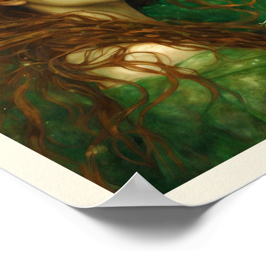 Frau in Green Celtic Knot St Patrick's Poster (Ecke)