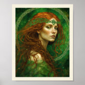 Frau in Green Celtic Knot St Patrick's Poster (Vorne)
