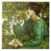 Frau in Green (The Day Dream) (von D.G. Rosetti) Fliese (Vorderseite)