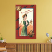 Frau in grünem Kleid Peeling Apple Leinwanddruck (Insitu (Wohnzimmer))