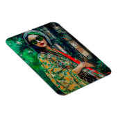 Frau in grüner Sonnenbrille Magnet (Rechte Seite)