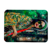 Frau in grüner Sonnenbrille Magnet (Horizontal)