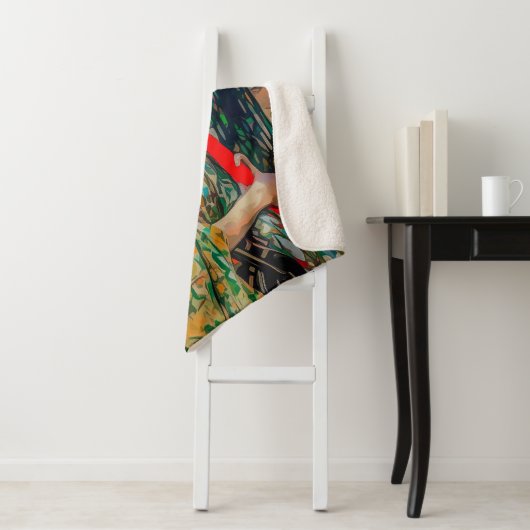 Frau in grüner Sonnenbrille Sherpadecke (Beispiel)