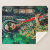 Frau in grüner Sonnenbrille Sherpadecke (Vorderseite (Horizontal))