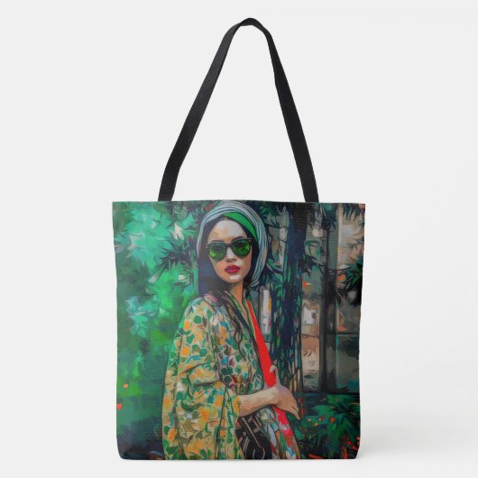 Frau in grüner Sonnenbrille Tasche (Vorderseite)