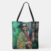 Frau in grüner Sonnenbrille Tasche (Rückseite)