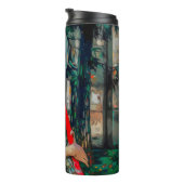 Frau in grüner Sonnenbrille Thermosbecher (Nach rechts gedreht)