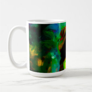 Frau in Grünhut Kaffeetasse
