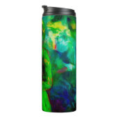 Frau in Grünhut Thermosbecher (Nach rechts gedreht)