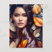 Frau in Herbstlauben, Postüberfahrt Postkarte (Vorderseite)