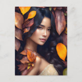 Frau in Herbstlauben, Postüberfahrt Postkarte (Vorderseite)