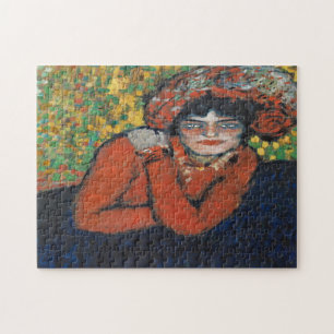 Frau in Hut, Abstraktes Jigsaw Puzzle