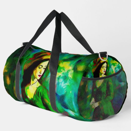 Frau in Hut Duffle Bag (Rechte Ecke)