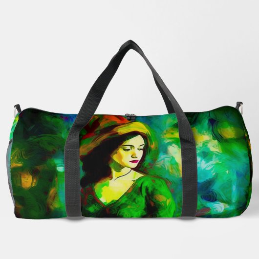 Frau in Hut Duffle Bag (Rückseite)