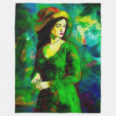 Frau in Hut Fleecedecke (Vorderseite)