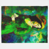 Frau in Hut Fleecedecke (Vorderseite (Horizontal))