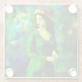 Frau in Hut Glasuntersetzer (Rückseite)