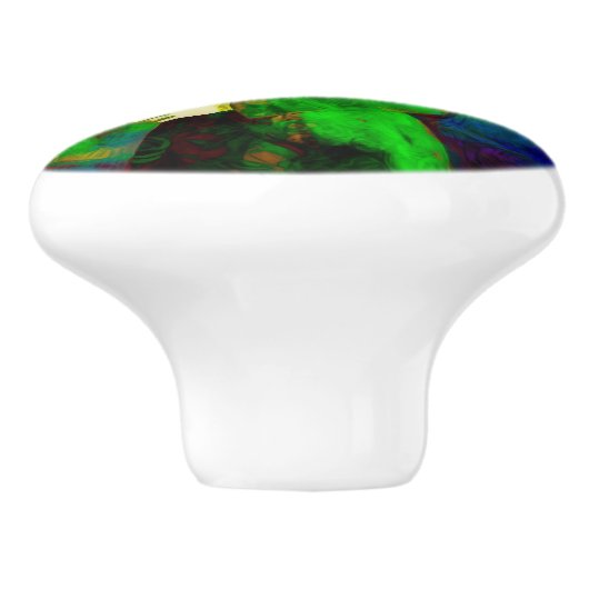 Frau in Hut Keramikknauf (Seitenansicht)