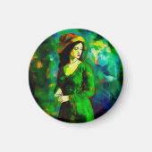 Frau in Hut Magnet (Vorne)