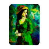 Frau in Hut Magnet (Vertikal)