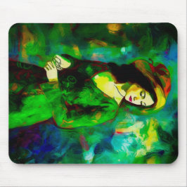 Frau in Hut Mousepad