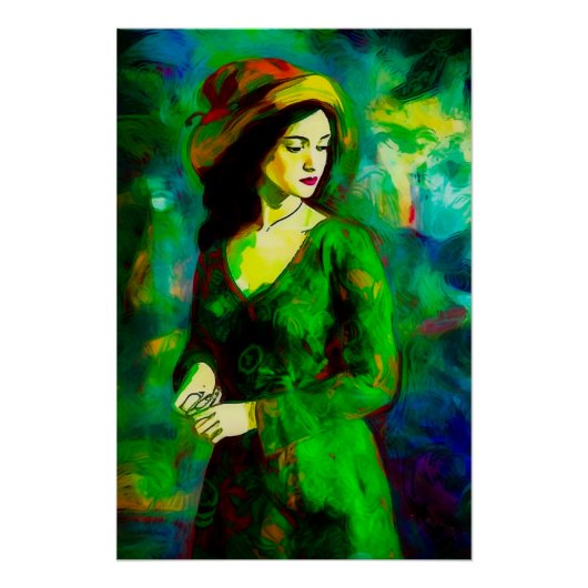 Frau in Hut Poster (Vorderseite)