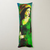 Frau in Hut Seitenschläferkissen (Rückseite (Vertikal))