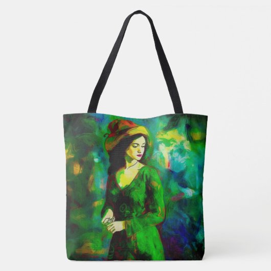 Frau in Hut Tasche (Rückseite)