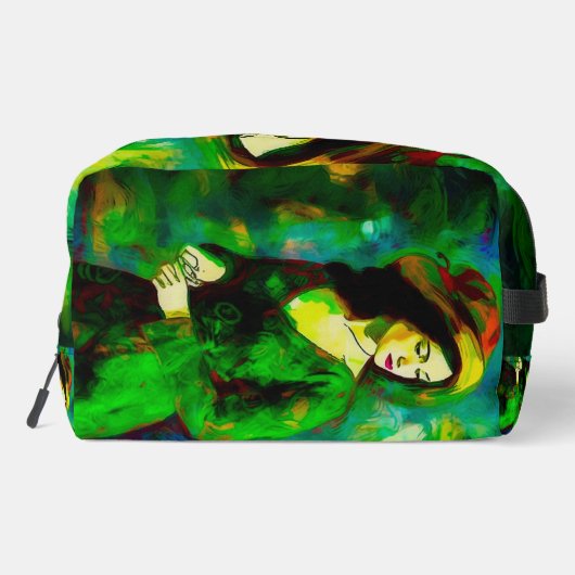 Frau in Hut Waschbeutel (Rückseite)