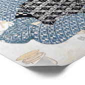 Frau in Kimono Woodblock Kunstdruckkunst Poster (Ecke)