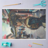 Frau in Kostümliedern-Alligator-Schönheitsdekoupag Seidenpapier (Basteln)