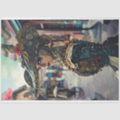 Frau in Kostümliedern-Alligator-Schönheitsdekoupag Seidenpapier (Vorderseite)