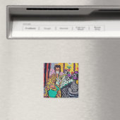 Frau in Maske Magnet (In Situ (Geschirrspüler))