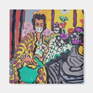 Frau in Maske Magnet