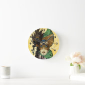Frau in Masquerade Art Runde Wanduhr (Zuhause)