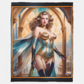 Frau in opulentem Gold Türkis Attion von Xzendor7 Fleecedecke (Vorderseite)
