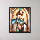 Frau in opulentem Gold Türkis Attion von Xzendor7 Leinwanddruck (Vorderseite)