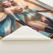 Frau in opulentem Gold Türkis Attion von Xzendor7 Sherpadecke (3/4)