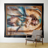 Frau in opulentem Gold Türkis Attion von Xzendor7 Wandteppich (Beispiel (Horizontal))