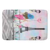 Frau in Paris Bath Mat - Eiffelturm Badematte (Vorderseite)