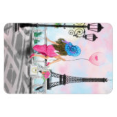 Frau in Paris Eiffel Tower Magnet Geschenk (Horizontal)
