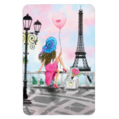 Frau in Paris Eiffel Tower Magnet Geschenk (Vertikal)