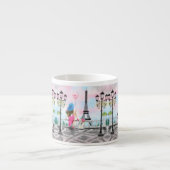 Frau in Paris Espresso Tasse Eiffelturm (Vorderseite)