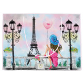 Frau in Paris Geschenktüte Eiffelturm (Vorderseite)