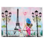 Frau in Paris Geschenktüte Eiffelturm (Rückseite)