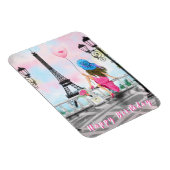 Frau in Paris Happy Birthday Magnet Eiffel Tower (Rechte Seite)