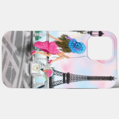 Frau in Paris iPhone Case Eiffel Tower (Rückseite (Horizontal))