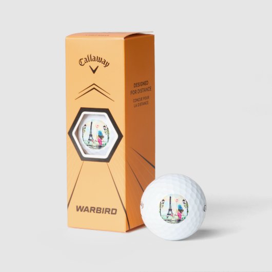 Frau in Partien Golf Balls Eiffel Tower Geschenk Golfball (Verpackungen)