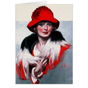 Frau in Red Hat